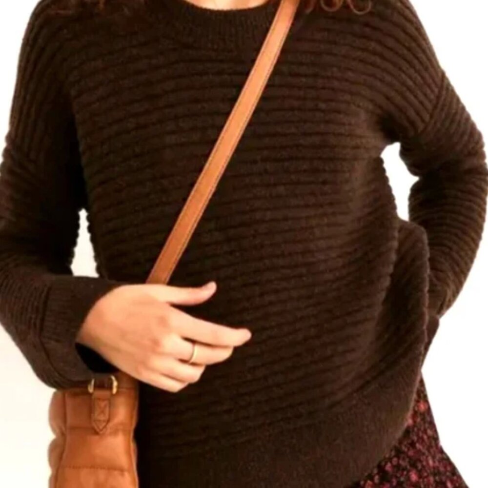 Madewell Elsemere deep brown wool blend sweater